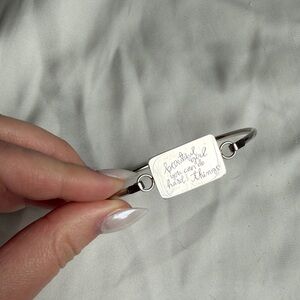 Beautiful Girl You Can Do Hard Things Silver Bracelet